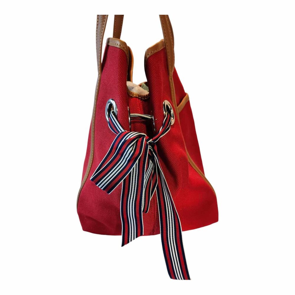 Talbots Red Canvas Abstract Scarf Print Design To… - image 6